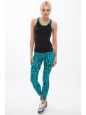 Mintfarbene Sportleggings mit Leopardenmuster H006 – Online-Shop – Boutique